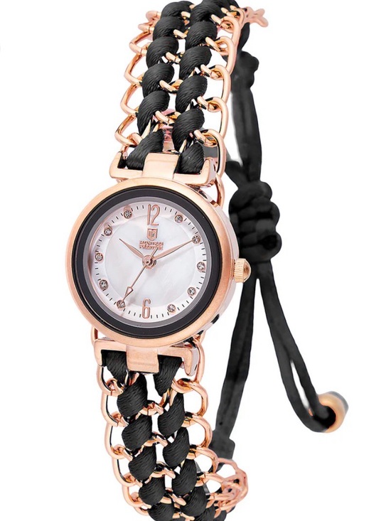 Invicta Accessories - Invicta Rose Gold and Black Braided Bracelet Watch